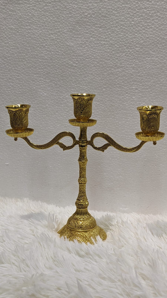 Brass Candle Holder Set with Candelabra – Classic Table Decor