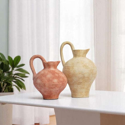 Terracotta Jug Ceramic Vases – Decorative Vase Set