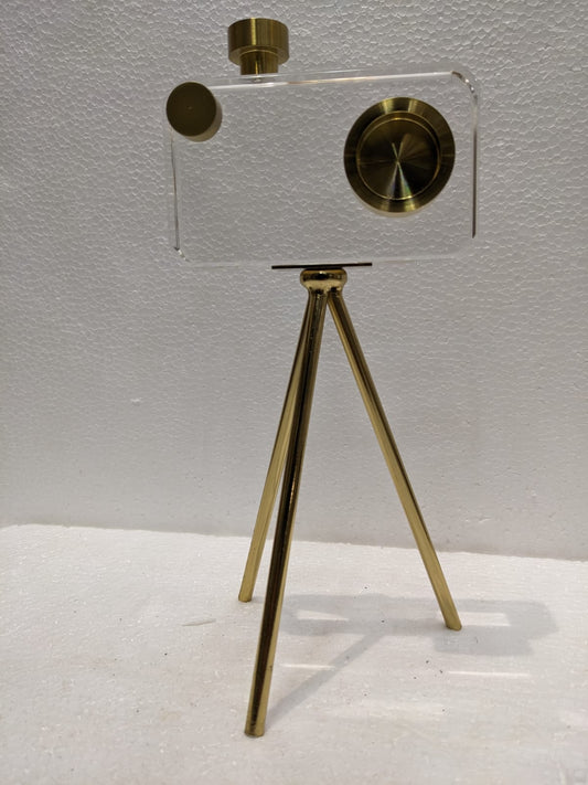Modern Luxury Golden Crystal Metal Camera