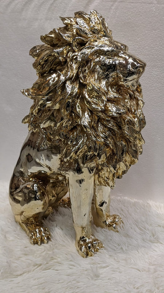 Luxury Sitting Lion Statue Gold