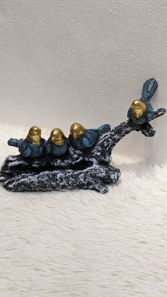 Four Birds on Branch Resin Table Decor