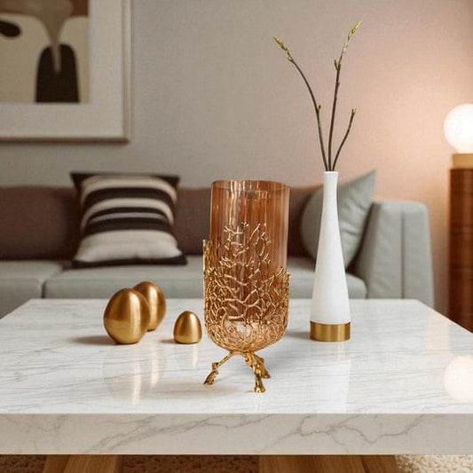Sleek Harmony Metal Glass Vase